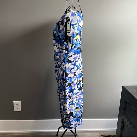 Lauren Ralph Lauren Black and Blue Floral Sheath Dress Size 10 - Picture 2 of 8
